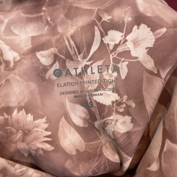 ATHLETA Elation Printed Tight Antoinette Velvety Pink Size XS Yoga Exercise - Picture 7 of 11